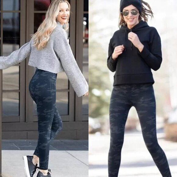 NWT SPANX Look at Me Now Seamless Leggings Sz Small Camo - Picture 1 of 6